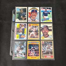 SHEET OF 9 HOF REGGIE JACKSON CARDS