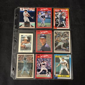 SHEET OF 9 HOF CAL RIPKEN CARDS