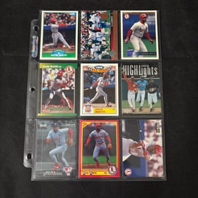 SHEET OF 9 HOF OZZIE SMITH CARDS