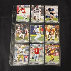 SHEET OF 18 LEAF ROOKIE FOOTBALL CARDS
