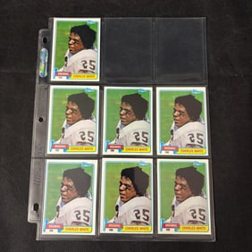 SHEET OF 7 1981 TOPPS CHARLES WHITE ROOKIE CARDS