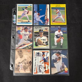 SHEET OF 9 HOF NOLAN RYAN CARDS