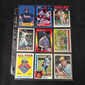 SHEET OF 9 HOF STAR BASEBALL CARDS