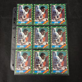 SHEET OF 9 1986 TOPPS DENNIS SMITH ROOKIE CARDS