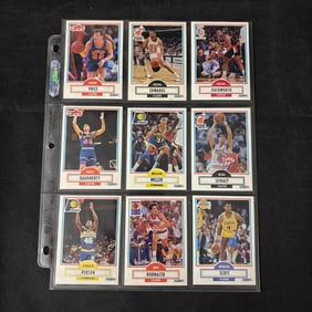 SHEET OF 9 1990 FLEER STAR BASKETBALL CARDS