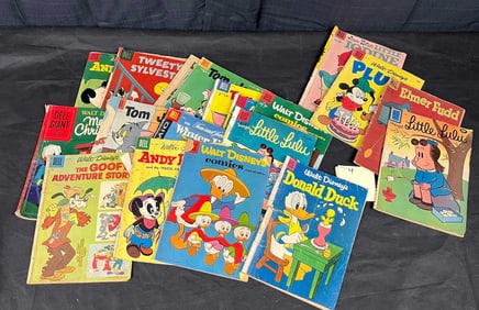 A Collection of Vintage Dell Comics, Golden to Silver Age, featuring Walt Disney and other Cartoon