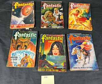 A Group of Six Fantastic Adventures Pulp Magazines, 1949-1951