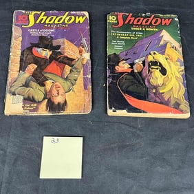 A Pair of Vintage The Shadow Pulp Magazines, January 1938 and October 15th Issue