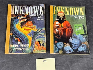 A Pair of Street & Smith's Unknown Fantasy Fiction Pulp Magazines, May & June 1940