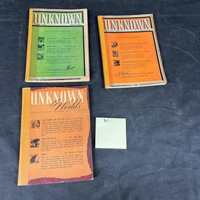 Three Vintage Pulp Magazines: UNKNOWN Fantasy Fiction (August 1939, September 1940) and UNKNOWN