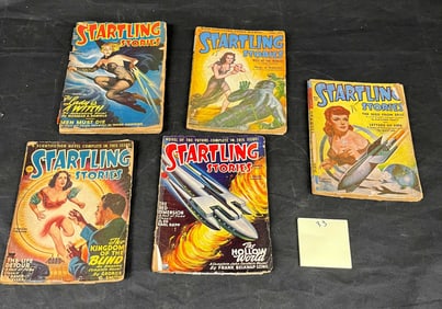 A Collection of 5 Startling Stories Pulp Science Fiction Magazines, Early 1950s
