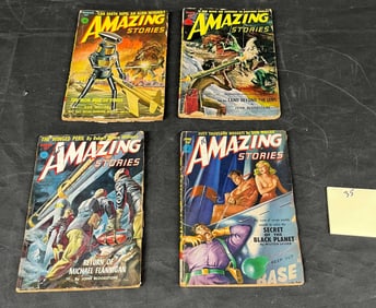 A Group of Four Amazing Stories Pulp Magazines, 1952