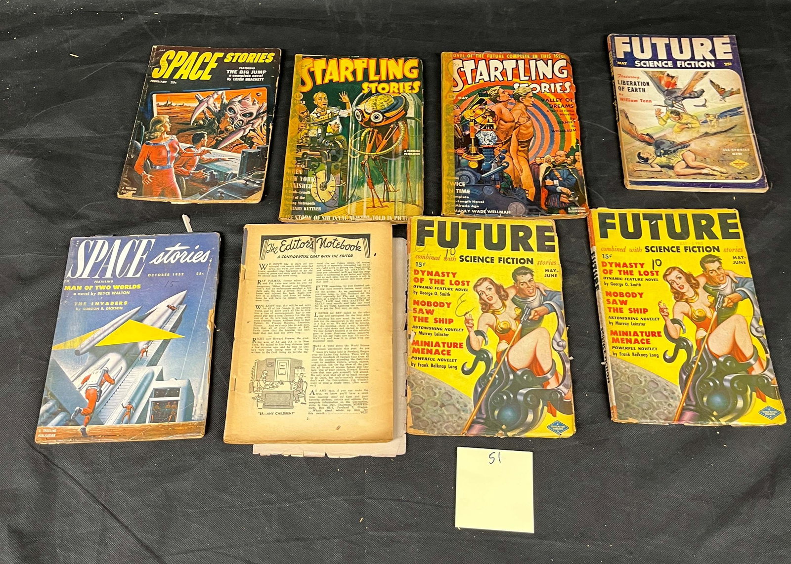 A Collection of Eight Vintage Science Fiction Pulp Magazines, Early 1950s (1 of 2)