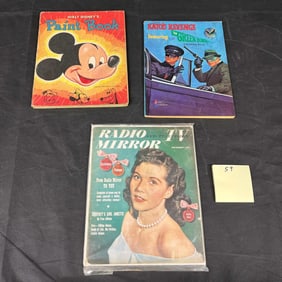 Three Vintage Publications, including a 1966 The Green Hornet Coloring Book