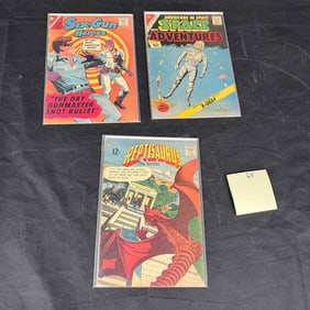 Three Vintage Silver Age Comic Books, including Reptisaurus #1 (1962) by Charlton Comics
