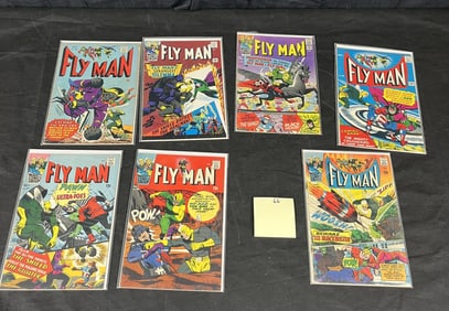 A Group of Seven Archie Comics Fly Man Silver Age Comic Books, 1965-1966