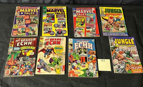 A Collection of Eight Silver Age Marvel and Other American Comic Books, including 'Not Brand Echh'