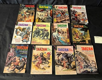 A Collection of Fifteen Vintage Gold Key 'Tarzan of the Apes' Comic Books by Edgar Rice Burroughs