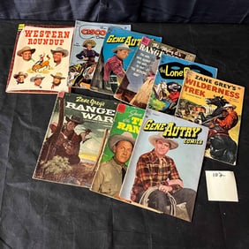 A Collection of Dell Comics American Western-themed Comic Books, including Gene Autry Comics