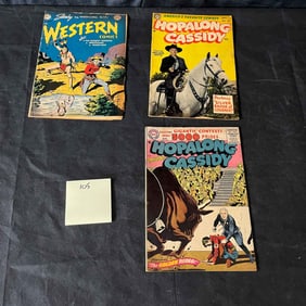 Three Vintage Western Comic Books, including Two Hopalong Cassidy Issues