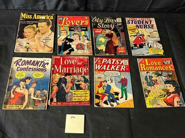A Collection of Eight Golden to Silver Age American Romance Comic Books, including titles by