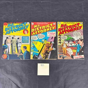 A Set of Three Mr. District Attorney (1948 DC) Comic Books, Issues No. 4, 24, and 27