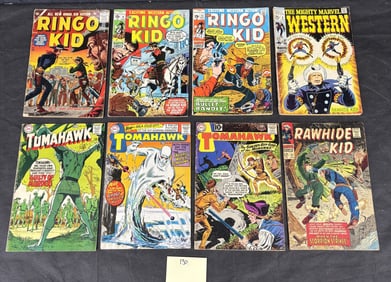 A Group of Eight American Western and Action/Adventure Comic Books, including Marvel and DC Titles,