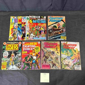 A Group of Eight Vintage DC Comics, including Our Fighting Forces and Other War Titles