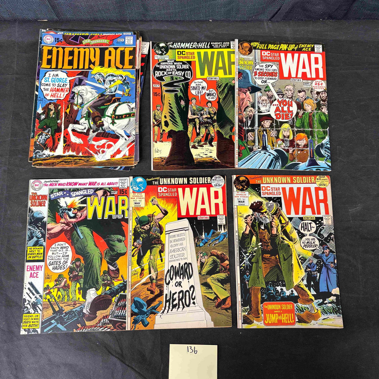 A Collection of DC Comics Star-Spangled War Stories, Enemy Ace, and The Unknown Soldier Comic Books, (1 of 3)
