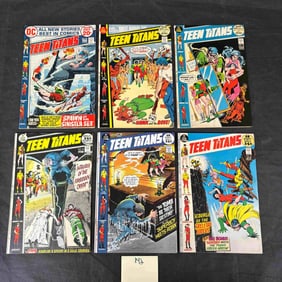 A Collection of Six DC Comics Teen Titans (1966) Comic Books, Issues #25, #26, #27, #28, #34, #38