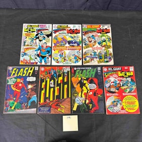 A Group of Silver Age DC Comics, including '80 Page Giant' Editions and The Flash #197