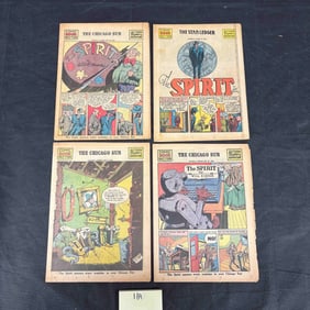 A Group of Four The Spirit Comic Newspaper Sections by Will Eisner, The Chicago Sun and The Star