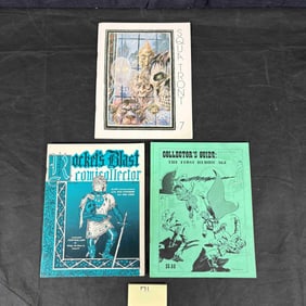 Three Comic and Fantasy Fanzines, including Collector's Guide: The First Heroic Age (1969), Rocket's