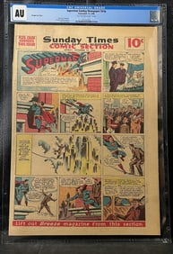 Golden Age Superman Sunday Newspaper Strip, 'Tom Catt's Curiosity Crimes,' September 15, 1946,