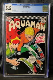 AQUAMAN #27, D.C. Comics, May-June 1966, CGC 5.5 Universal Grade, Off-White to White Pages
