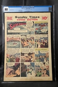 Golden Age Superman Sunday Newspaper Strip, June 16, 1946, 'The Underground Clown in the Mud', CGC