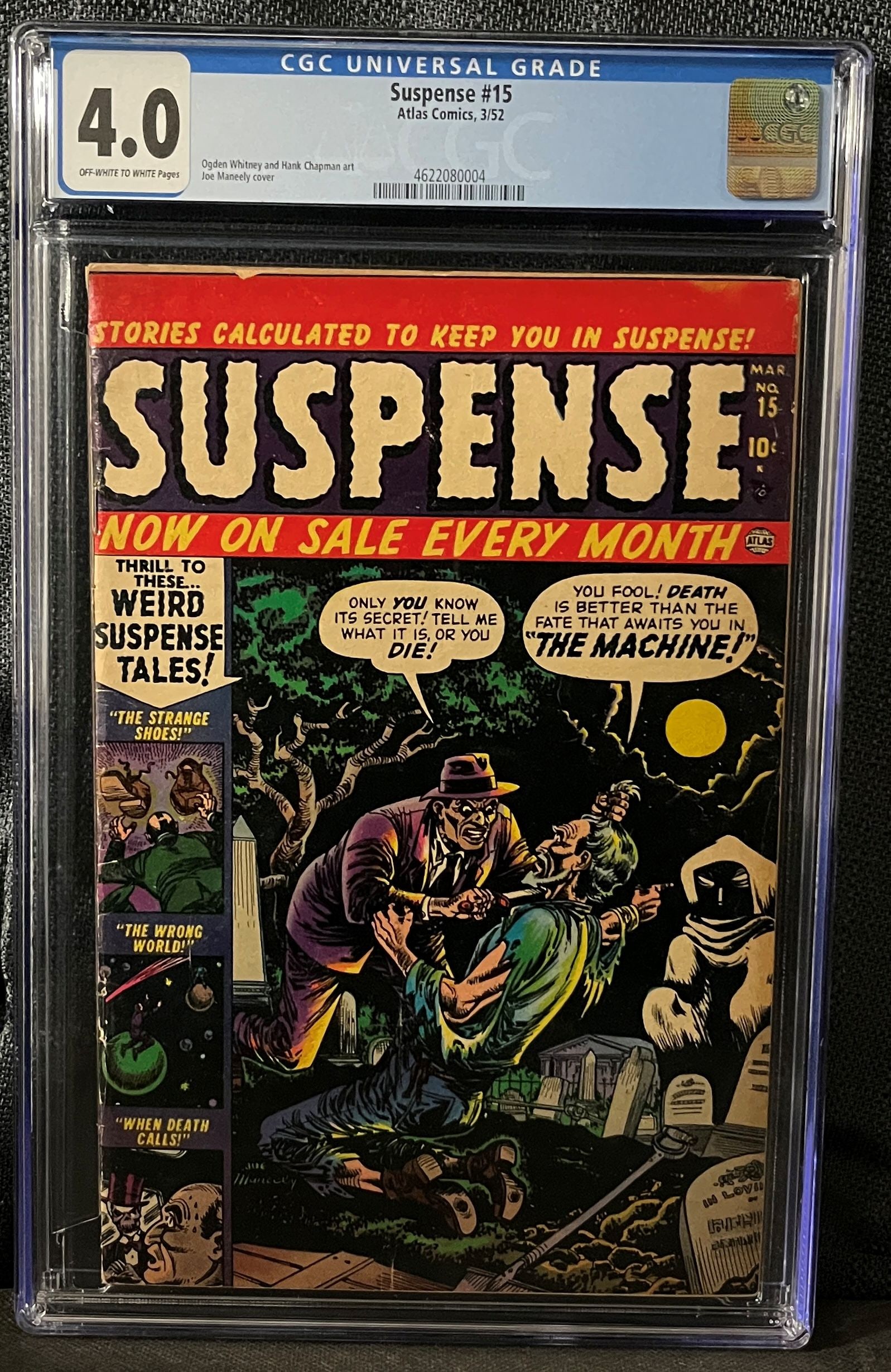 Suspense #15, Atlas Comics, March 1952, CGC 4.0, Joe Maneely Cover (1 of 1)