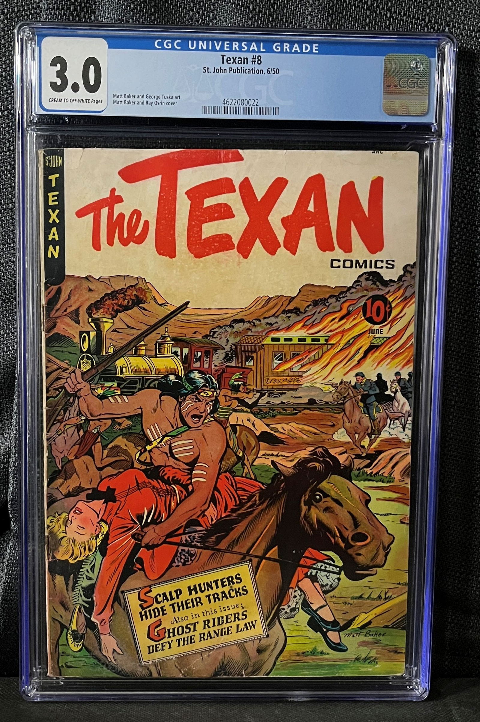 Texan #8 St. John Publication 1950 CGC 3.0 Matt Baker Cover (1 of 1)