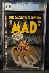 MAD #6, E.C. Comics, August-September 1953, CGC Universal Grade 5.5, Harvey Kurtzman Cover