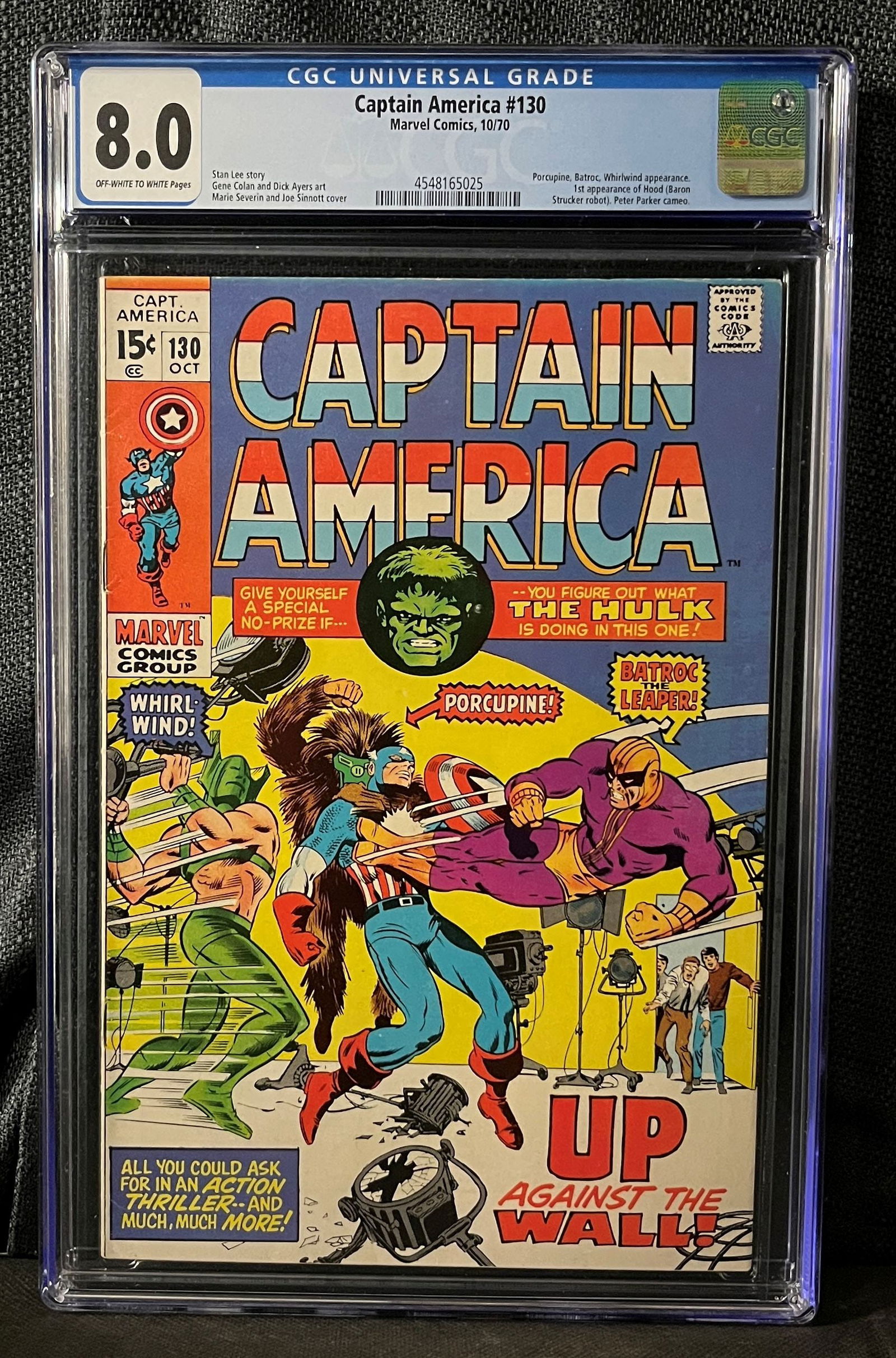 Marvel Comics Captain America #130, October 1970, CGC Universal Grade 8.0 (1 of 1)