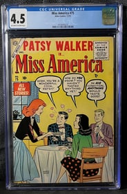 Atlas Comics Miss America #75 featuring Patsy Walker, December 1955, CGC Graded 4.5