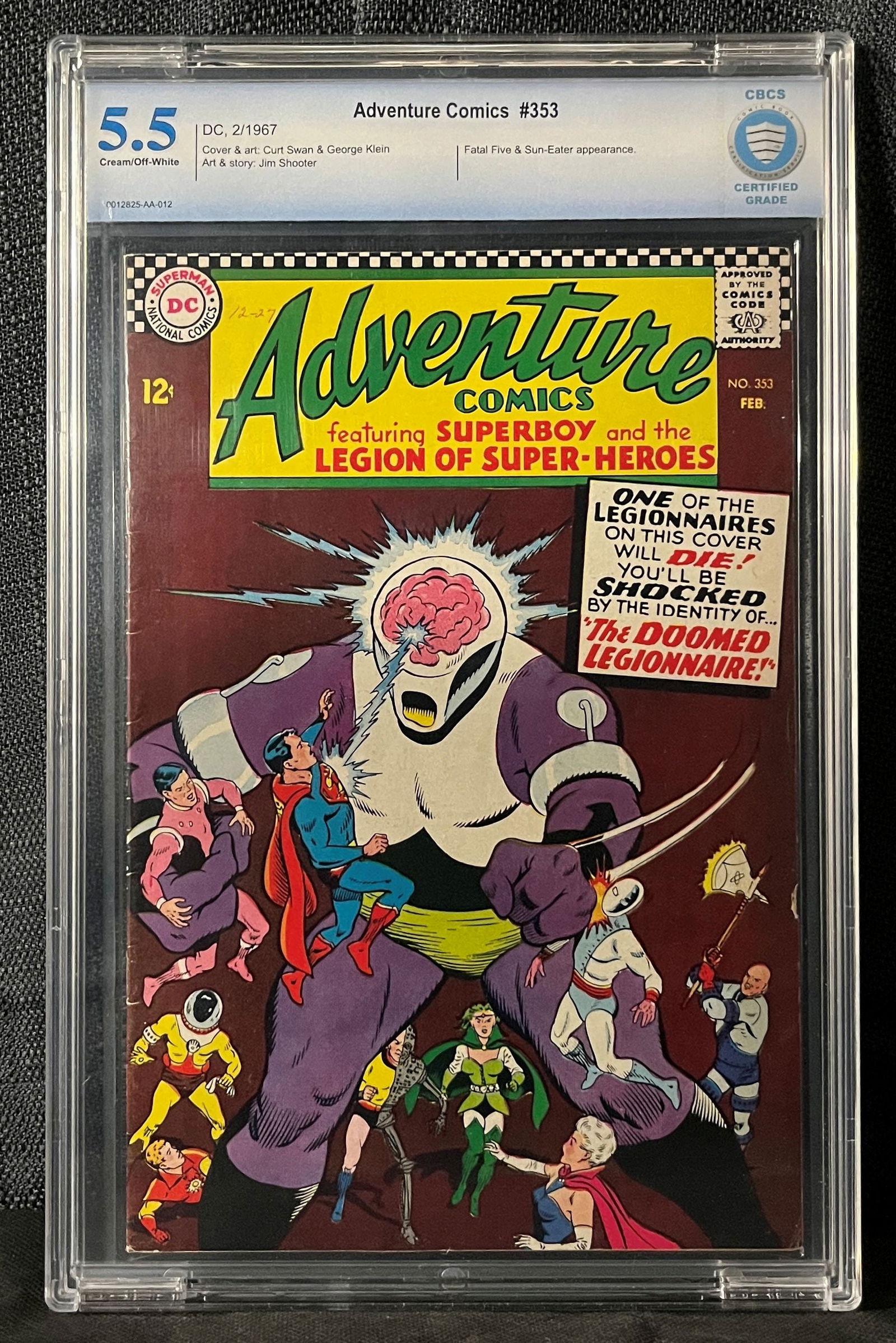 Adventure Comics #353, February 1967, DC Comics, Superboy and the Legion of Super-Heroes, Death of (1 of 1)