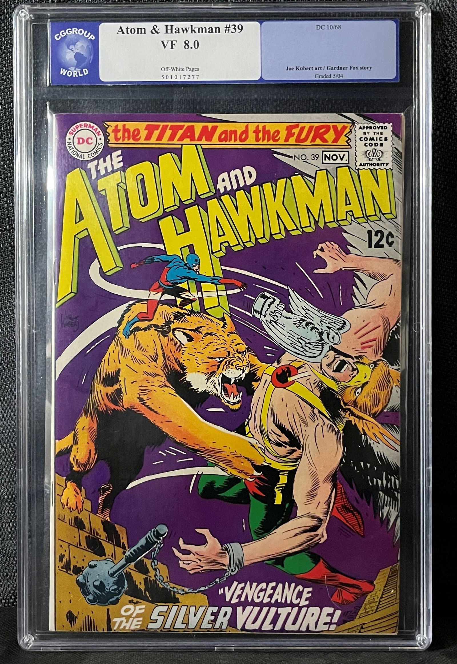 Atom & Hawkman #39, DC Comics, October 1968, CGGROUP WORLD VF 8.0 (1 of 1)