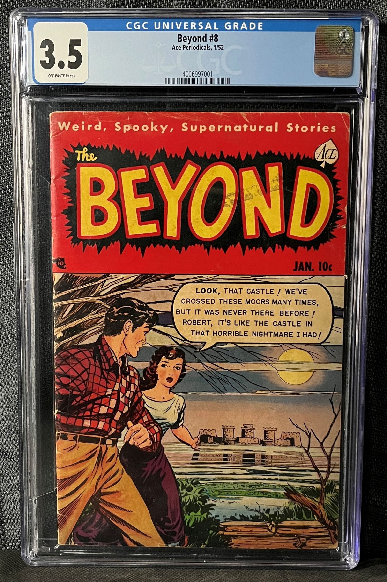 The Beyond #8, Ace Periodicals, 1952, CGC 3.5, Golden Age Pre-Code Horror (1 of 1)