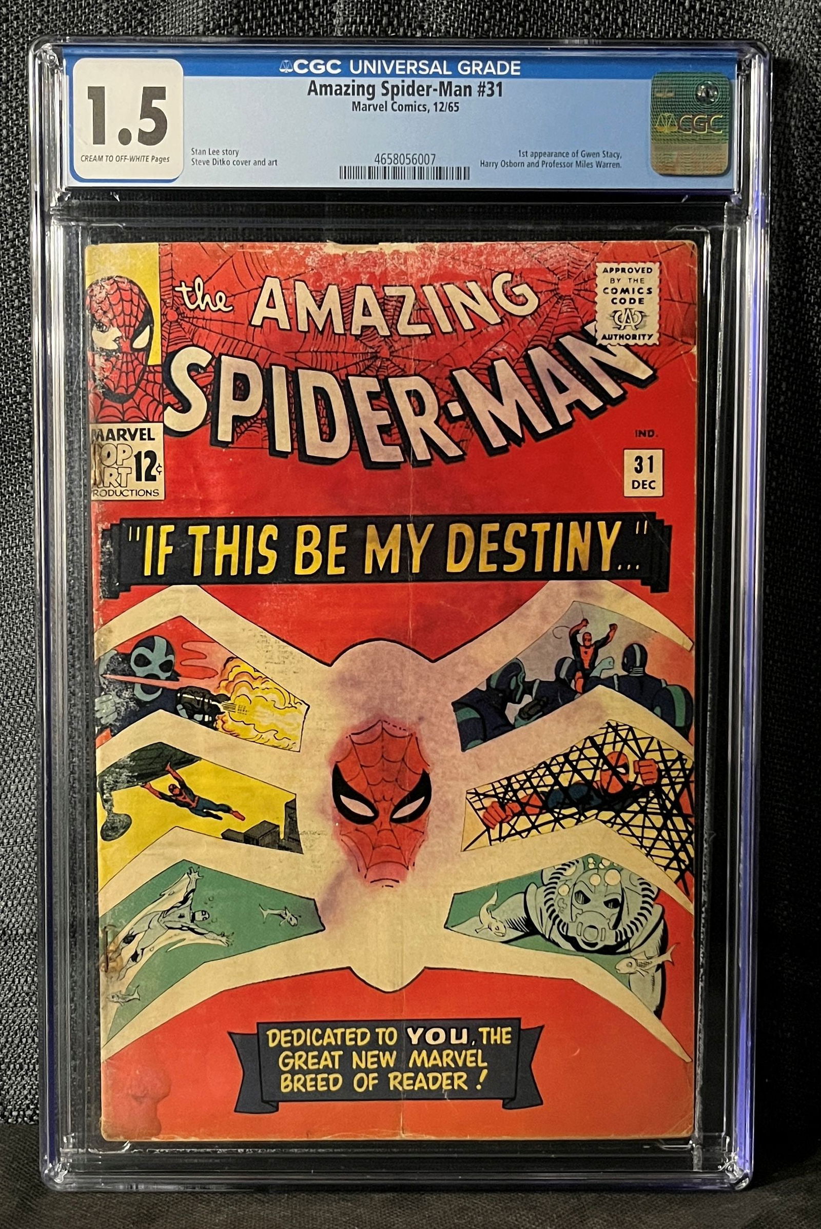 Amazing Spider-Man #31, Marvel Comics, 1965, 1st Appearance of Gwen Stacy, Harry Osborn, and (1 of 1)