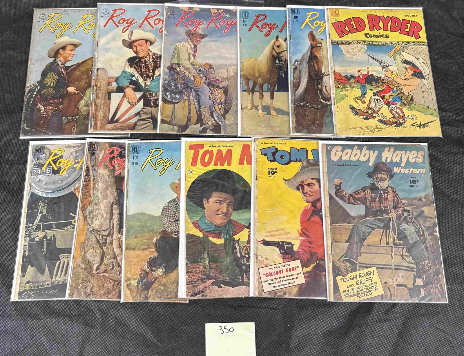 A Collection of Twelve Vintage Western Comic Books, including Tom Mix Western by Fawcett, circa 1948 (1 of 1)