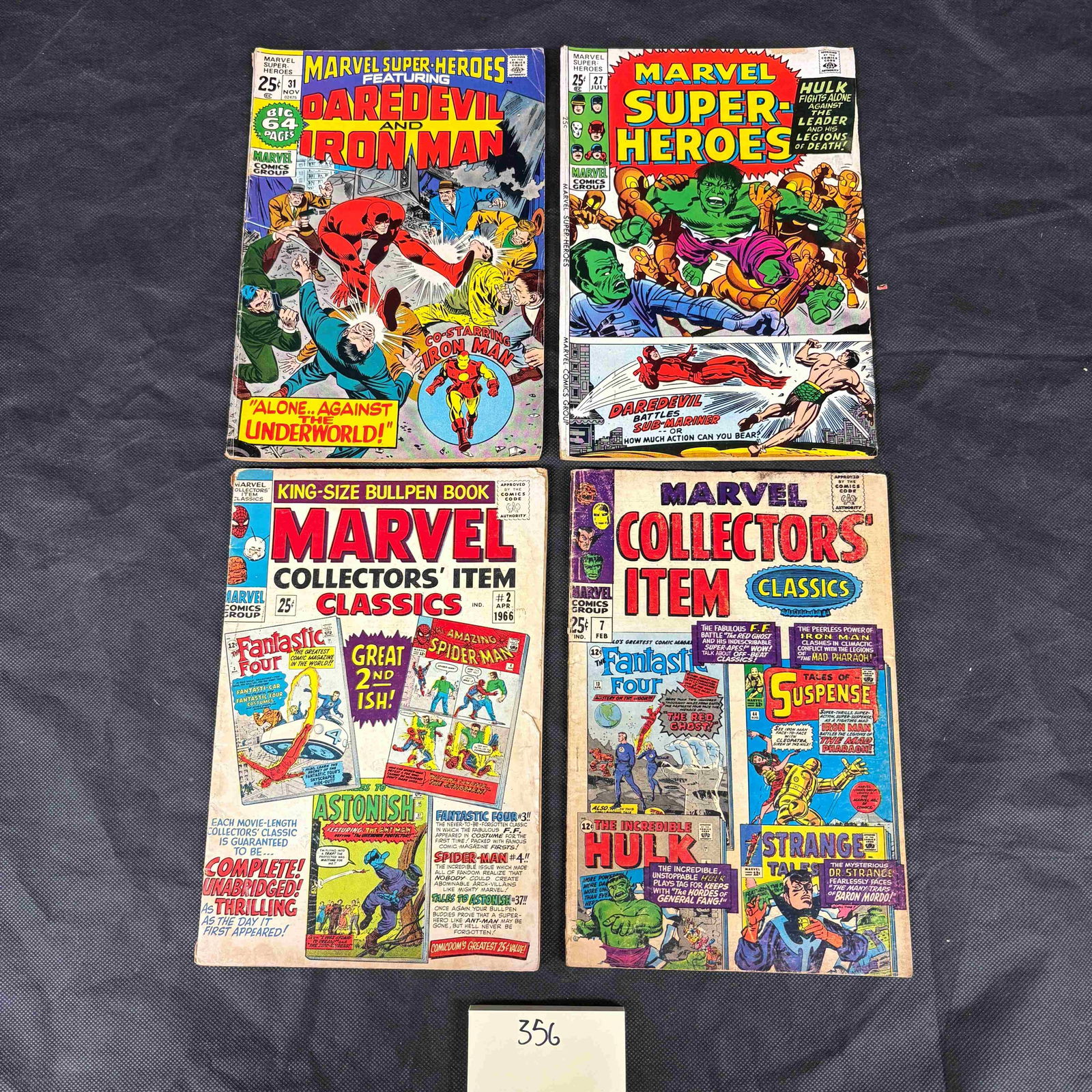 A Collection of Four Marvel Silver/Bronze Age Comic Books, including Marvel Super-Heroes and Marvel (1 of 2)