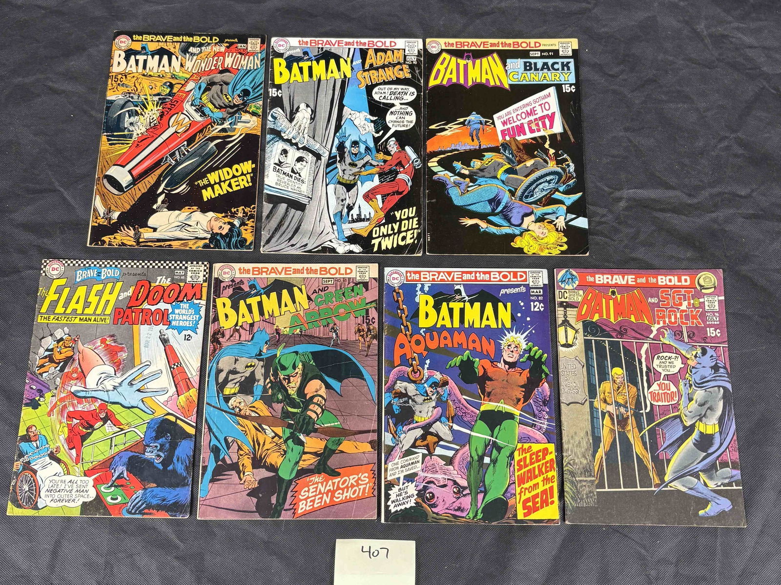 A Group of Eight Vintage DC Comics, including The Brave and the Bold #85, 1st New Green Arrow by (1 of 2)