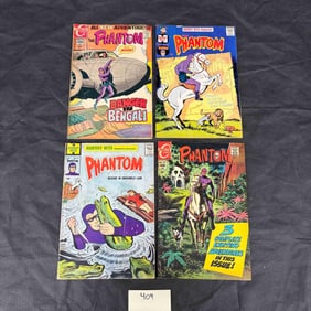 Four American Comic Books Featuring The Phantom by Charlton and Harvey Hits
