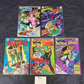 A Collection of Five DC Comics Silver Age Comic Books, including 'The Brave and the Bold' and
